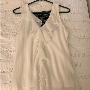 White blouse with black lace